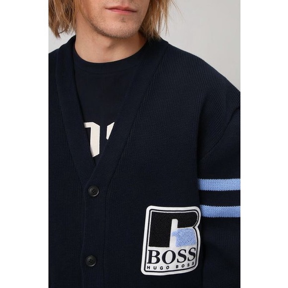 HUGO BOSS Russell Athletic Cotton Knitted Cardigan | NWT | Medium - Picture 3 of 9